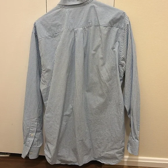 Men's Blue Checkered Shirt - Picture 3 of 3